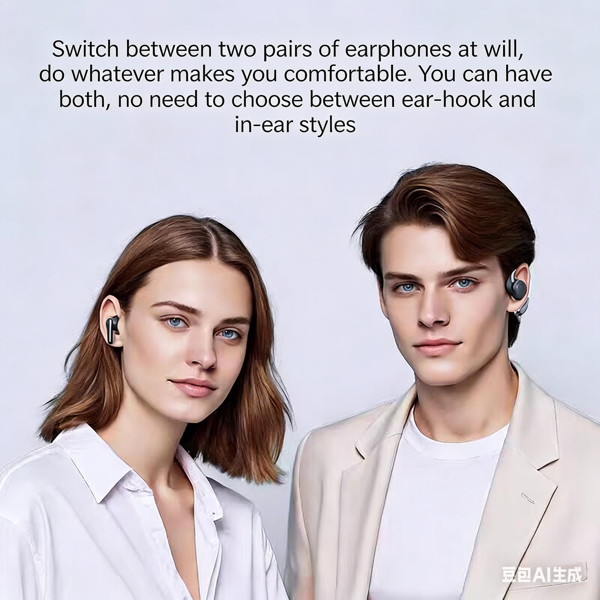 2.0 Upgraded  Wireless Headphones In-ear Design Noise Cancelling True Wireless Earbuds with Digital Display Bluetooth 5.4 Gaming Headset for Running Exercising Lightweight Fitness Earphones