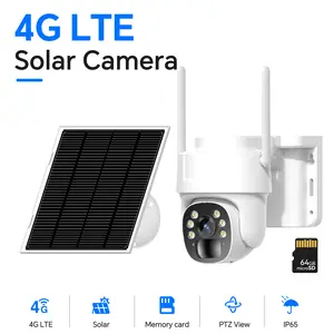 No WiFi Needed Security Camera 4G LTE Cellular Security Cameras Wireless Outdoor Built-in 4G eSIM and 64GB SD Card, PTZ Live View, Night Vision, iCam365 APP Remote, IP65 Waterproof, 2 Way Audio, Non WiFi