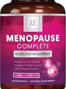 Menopause Supplements for Women with Black Cohosh - Natural, Mild Hot Flash, Night Sweats & Hormone Support, Menopause Relief with Dong Quai, Energy & Balance, Non-GMO & Gluten Free - 60 Capsules Edible Dietary Healthcare Fitness