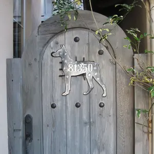 Designocracy MA98122S-12 12 in. Wooden Custom Dog House Number Sign, Classic Home Signs, Colorful Artwork Gift for Home Decor
