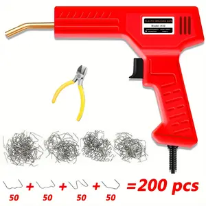 Professional Plastic Welder Repair Kit，with 200pcs welding nails Hot Stapler Plastic Welding Machine Plastic Bumper Soldering Iron Garage Tools Car Bumpers Repair Kits PVC Welder Gun