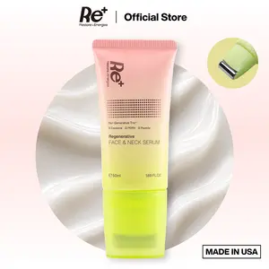 Neck Lines Smoothing & Firming Serum for Face & Neck, Soothes Redness & After-Sun, Cooling Roller, PDRN + Peptide + Exosome by Re+