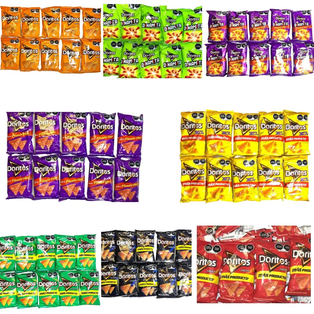 10 - PK DORITOS NACHO, INCOGNITA, DORITOS 3D, DINAMITA, DORITOS DIABLO, DINAMITA FLAMIN' HOT, DORITOS PIZZEROLAS, OR DORITOS XTRA FLAMIN' HOT-  MEXICAN CHIPS - PAPITAS MEXICANAS -  SABRITAS MEXICANAS