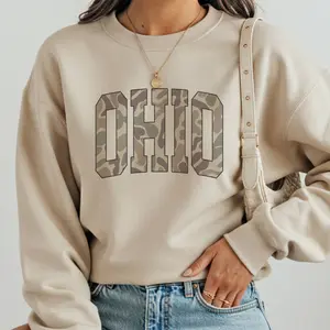 Camo State Name Sweatshirt State College Varsity Name Pullover Varsity Camouflage State Sweatshirts Varsity Collage Tees