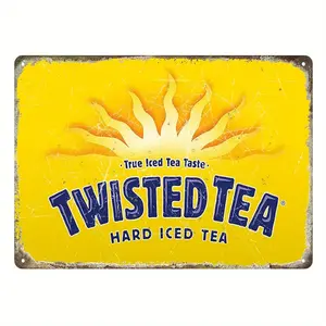 Twisted Tea Metal Sign, Vintage Twisted Tea Sign, Wall Decor, Wall Art, Home Decor, Bar Decor, Coffee Shop Decor, Wall Art Plaque
