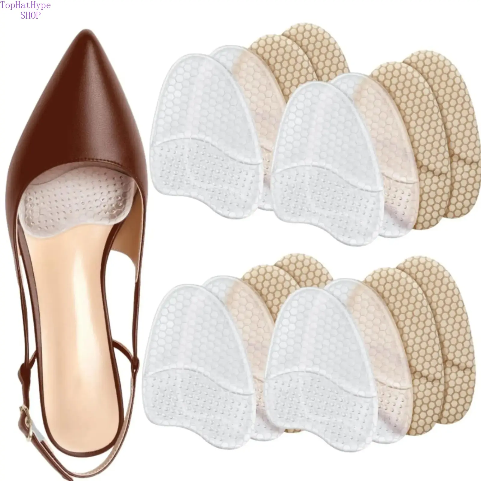 8 Pair Mix (Beige+Clear)