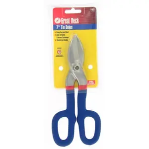 212 MAIN T10SC Model 10in. Straight Tin Snips, Heat-Treated Drop Forged Metal Shears, Heavy-Duty Hand Tools, Kitchen Scissors with Vinyl Grips