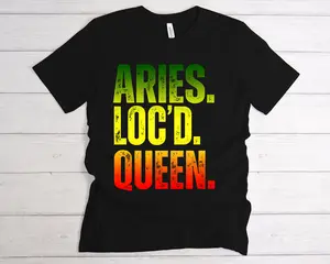 Zodiac Loc'd Queen King Black Unisex T-Shirt 100% Cotton Soft