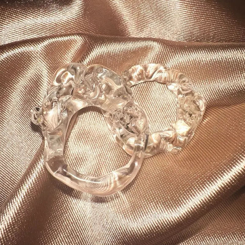GLAUCEI "Laid Bare Set" - Handmade Glass Rings for Elevated Styling, Unique Design, Perfect for Any Outfit