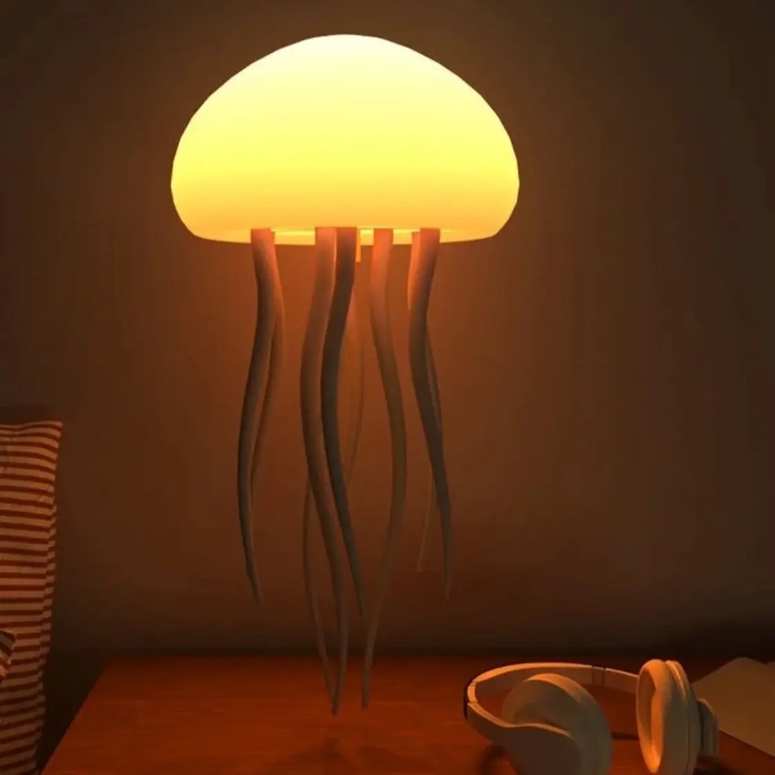 Jellyfish Design Night Light, 1 Count Rechargeable Jellyfish Table Lamp, LED Jellyfish Decorative Light For Bedroom, Living Room Decoration, Jellyfish Lamp for Home Decor