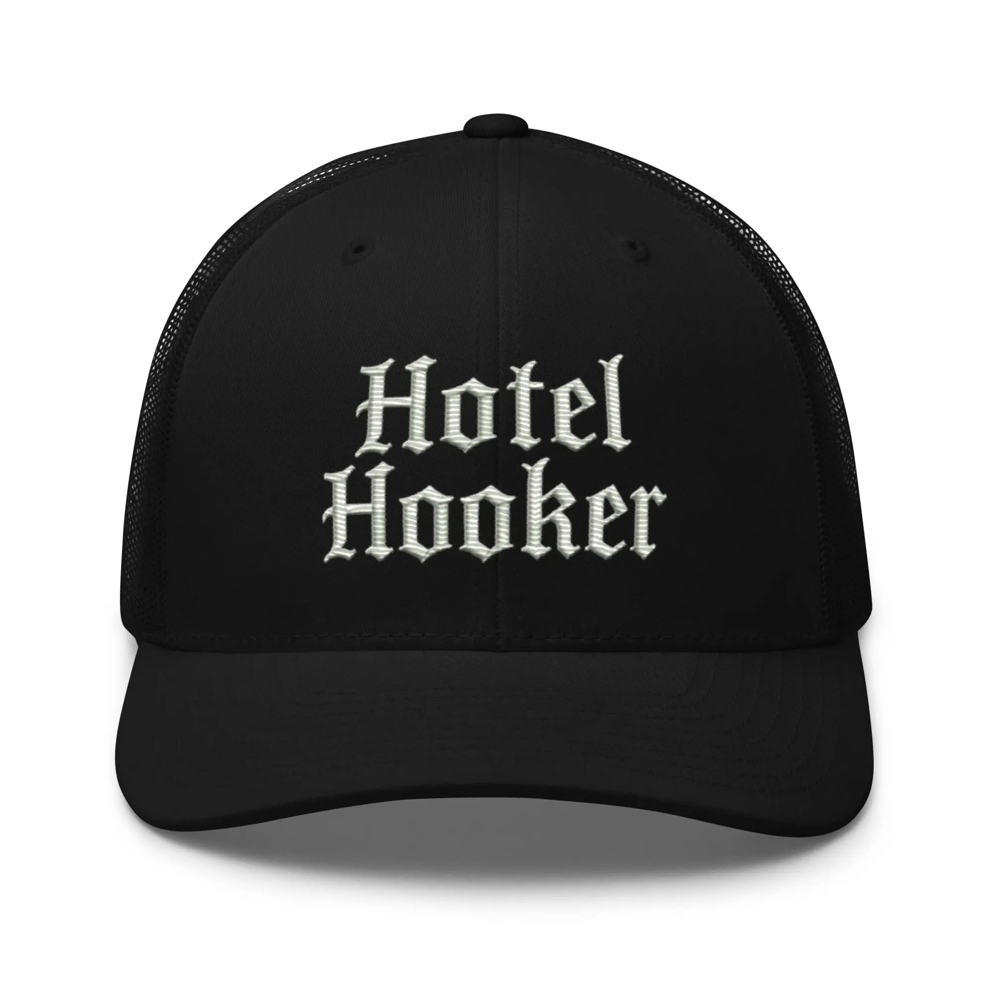 Hotel Hooker Classic Trucker Cap, Adjustable Size, Casual Wear, Mesh Ventilation, Polyester Blend