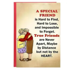 1PC Long Distance Best Friend Birthday Card, Truly Friends Never Separate, Touching Friendship Greeting Card, Gift for Best Friend/woman