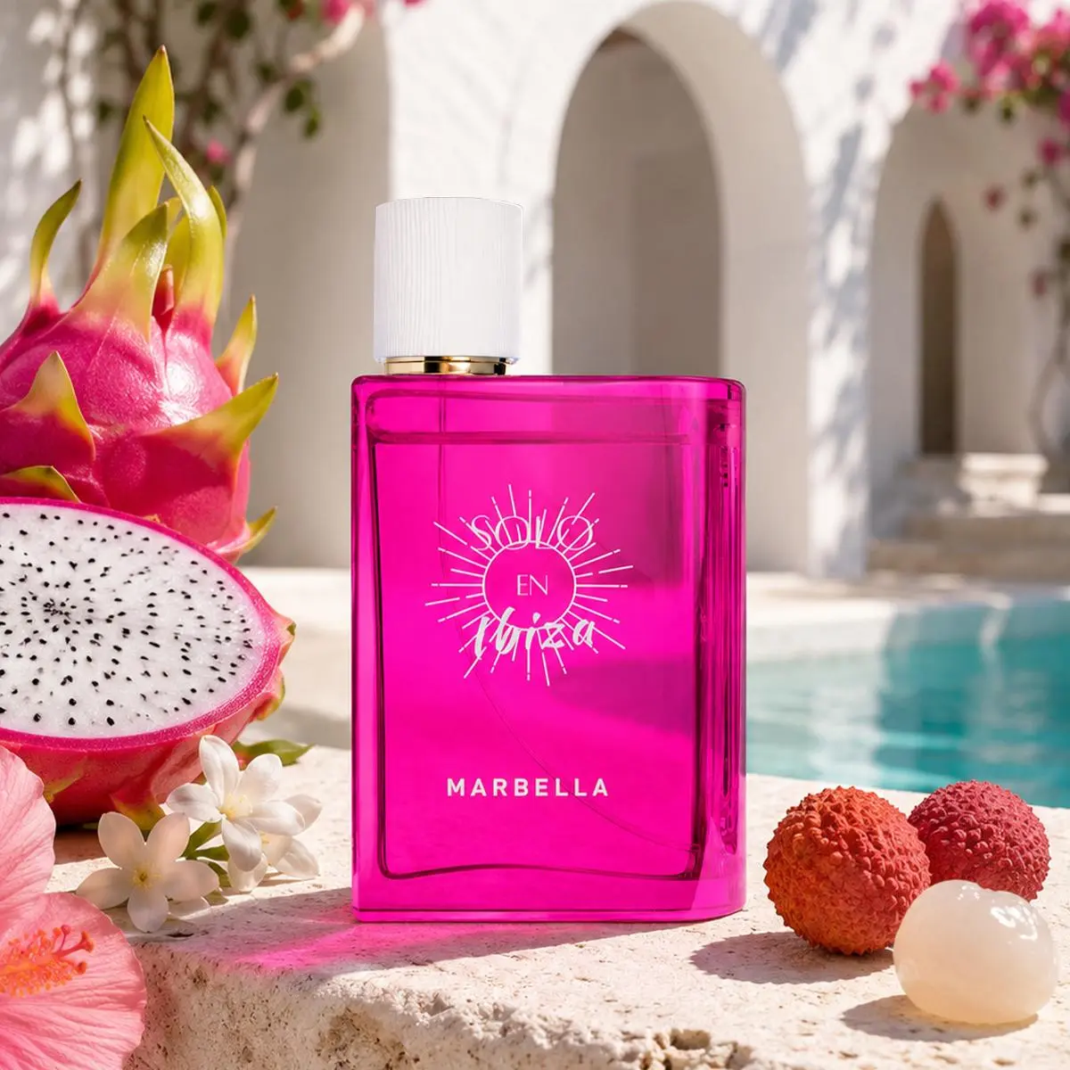 SOLO EN IBIZA Marbella Eau de Parfum, 30ml, Aromatic Fruity & Floral Scent with Lychee, Dragon Fruit & Vanilla, Long-Lasting Cruelty-Free Unisex Travel Perfume, Aromatic Fruity Scent