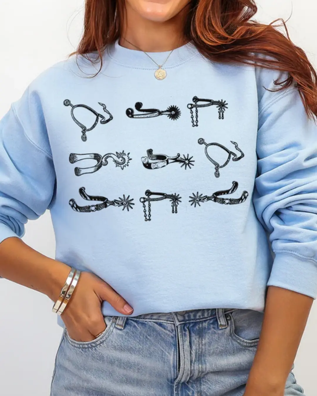 Boot Spurs Heavy Blend Crew Sweatshirt