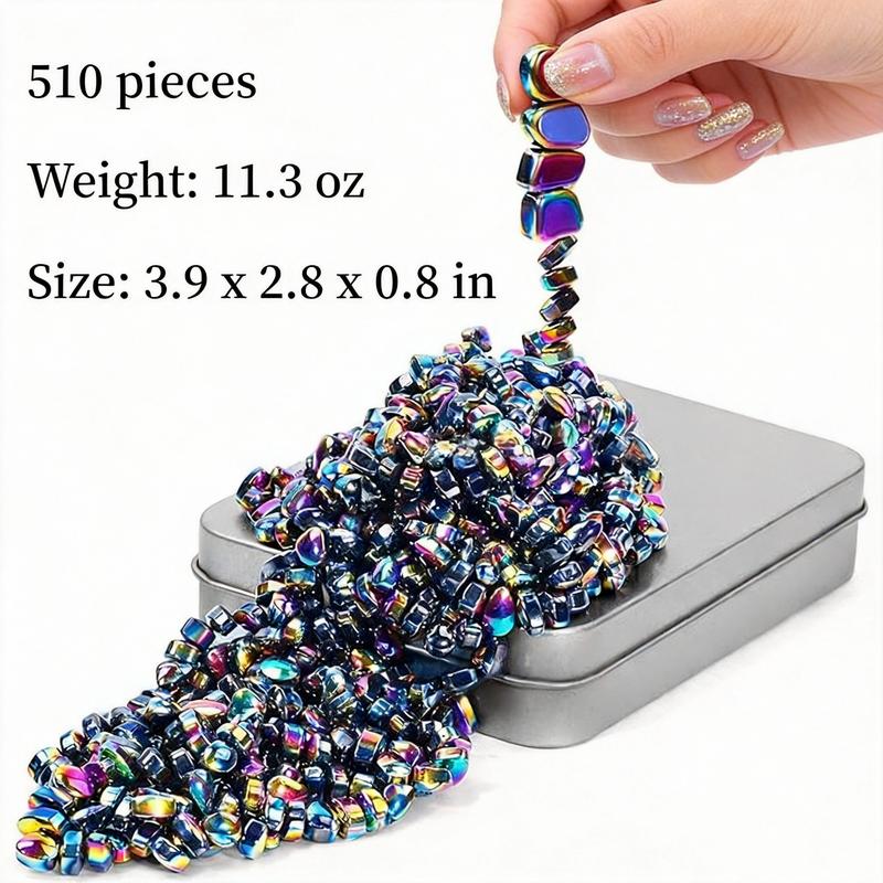 Creative Building Balls Set – 510 Mini Balls, Relaxing Desk Toy & Unique Gift for Adults, Friends, and Family, Rainbow Reflective Design