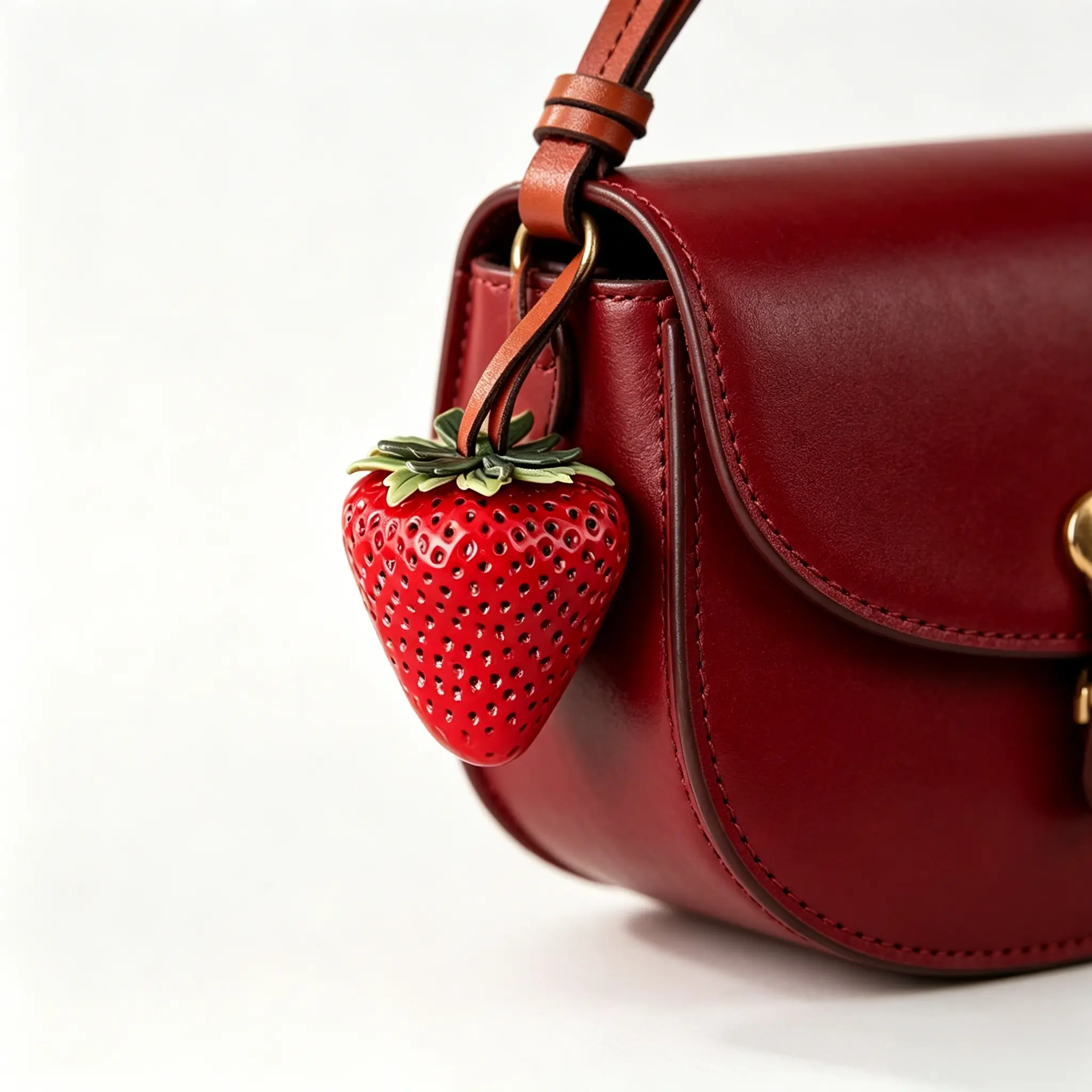 Cute Strawberry Bag Charms, Fashionable Purse Accessories Charm, Elegant Car Ornament, Backpack Charms, Mobile Phone Case Pendant, Purse Pendant, Fruit Keychain, DIY Decoration, Lightweight Versatile Strawberry-Themed Ornaments