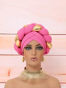 Women's Knitted Headscarf Hat, Braid Design, Puff Ball Style, Comfortable Fit for Daily Wear & Parties, Turban Hijab, Fashion Hair Scarves