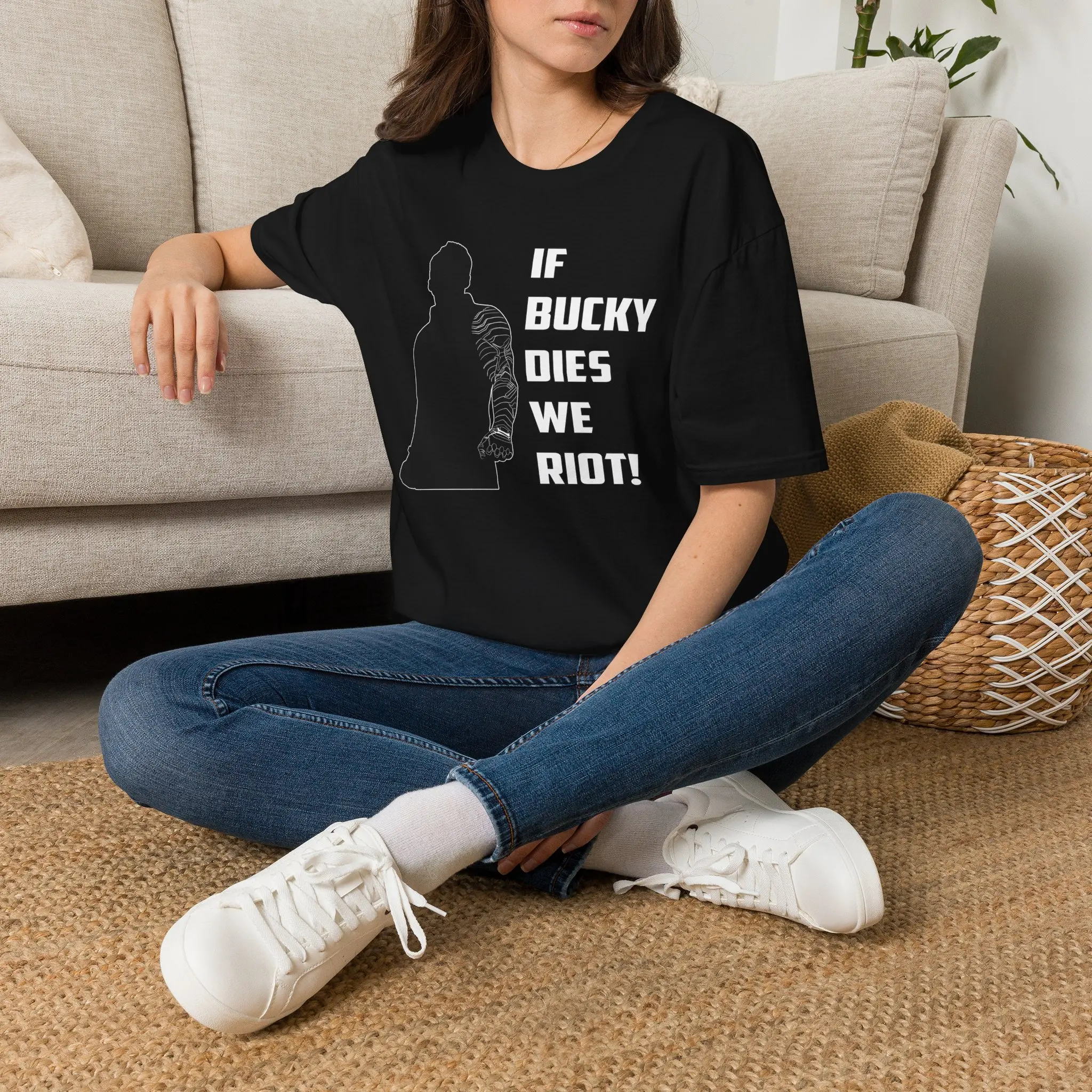 If Bucky Dies We Riot Graphic Tee | Super Soldier Fan Shirt | Soft Unisex Movie Fandom T-Shirt Casual Breathable