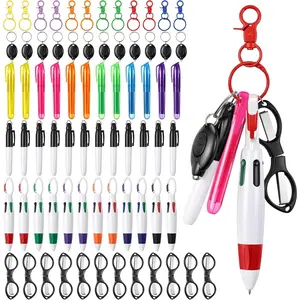 72 count Badge Reel Mini Highlighter Nurse Pens Set with Mini  Highlighter Retractable Neon Pen LED  Clip Flashlight Key Ring for Nurse Accessories (Rainbow,Stylish)