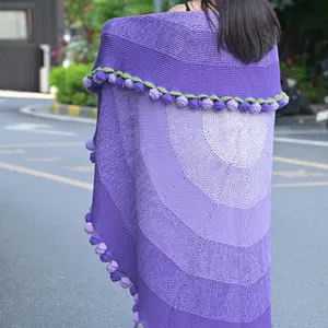 Gradient Dual Color Flower Handwoven Yarn Blanket, Soft Wool Material, Plush Warm Rose Shape, Decorative Bouquet, Home Sofa Bed Gift, Decorative Giftable Blankets