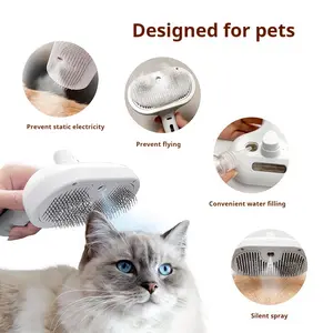 Pet Spray Comb - Cat and Dog Shedding Comb, Detangling and Removing Loose Fur, One-Click Fur Removal, Pet Grooming Comb with Blue Light for Bacteria Removal