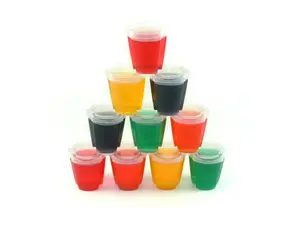 EZ-Squeeze Jello Shot Cups with Lids - 2 oz Max Capacity-New and Improved Design 2019 - Jello Shot Cups With Lids Stack-able - Easy To Squeeze - Fun For All Occasions