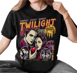 Retro Vintage Twilight Shirt | Twilight Fans Homage T-shirt, Gift For Book Lover Twilight Saga Comic Retro, Vampires Wolves Romance shirt