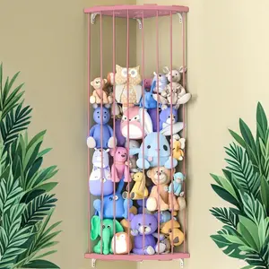 Convenient Plush Toy Storage Rack, Adjustable Length Wall Corner Animal Organizer, Living Room Bedroom Decor, Holiday Gift, Baby Care Hanging Shelf