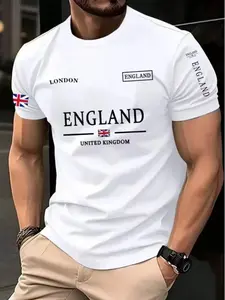 Men's Summer Casual 3D T-Shirt, Lightweight Polyester, Round Neck, Short Sleeve, Dynamic Color Design