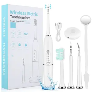 Teeth Cleaner Electric Toothbrush Oral Care Kit Calculus Scaler Cleaner USB Rechargeable Toothbrush 5 Modes