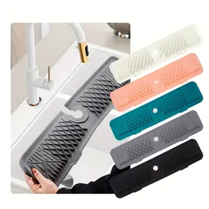 1pc Large Silicone Kitchen Faucet Splash Guard Mat - Water Catcher, Sink Draining Pad, Countertop Drying Mat, Anti-Splash, Easy Cleaning, Space Saving, Versatile for Bathroom, Farmhouse, RV, Kitchen Accessories