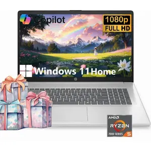 HP 17.3" Student&Business Laptop | Win11 Home | Numeric Keyboard | 32GB RAM | 512GB SSD | Copilot AI | Ryzen 5 7430U | Type-C