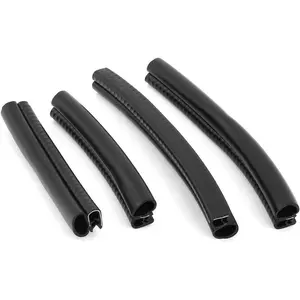 Car Rubber Sealing Sealed Strip Door Guard Buffer Protector Black 4pcs