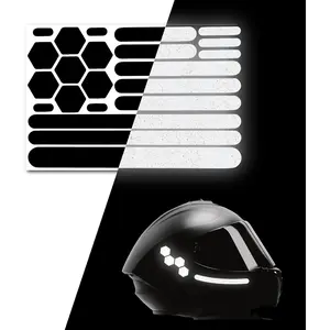 3M Reflective Black Stickers - Reflective Helmet Tape, Motorcycle Reflective Tape, Hi Viz Stickers for Helmets - Discreet Black Until Light Hits It (Regular Style, 2, Count)
