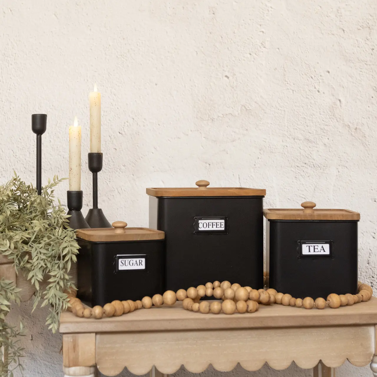 Black Metal Canisters