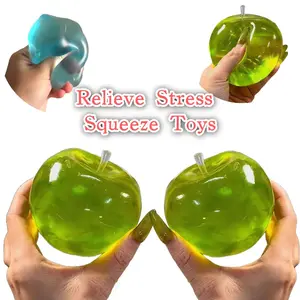 Squishy Green Apple Stress Ball Soft Fidget Sensory Toy for ADHD Autism Slow Rebound Squeeze Toy for Adults Kids Christmas Gift amazing toys