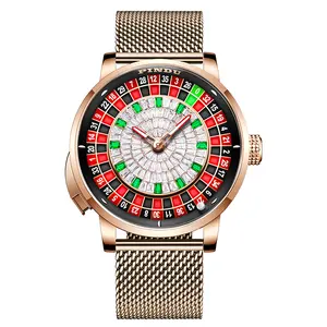 Men's Roulette Wristwatch — Featuring NH35A Movement Design and Push-Button Control; Stainless Steel Construction with Mechanical Roulette Movement — A Waterproof Business Watch for Men.