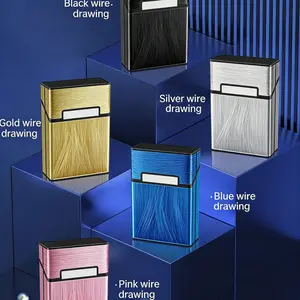 20-Pack Standard Cigarette Case, Metal Brushed Surface, Portable Anti-Pressure Moisture Seal, Ideal for Daily Use & Travel