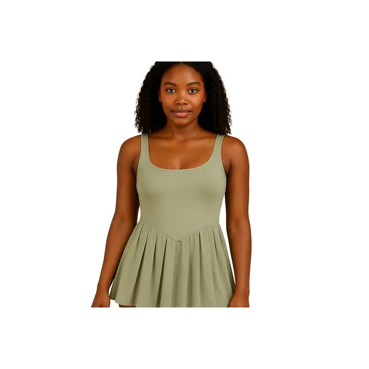 She Biology Signature Tennis Dress - Sage Green A-Line Skirt with Built-in  Shorts & Signature Logo - Breathable 4-Way Stretch Fabric for Comfort &  Performance - TikTok Shop