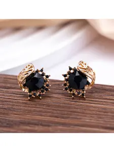 Black Elegant Earrings - Elegant and Luxurious High-End Black Diamond Flower Earring for Ladies