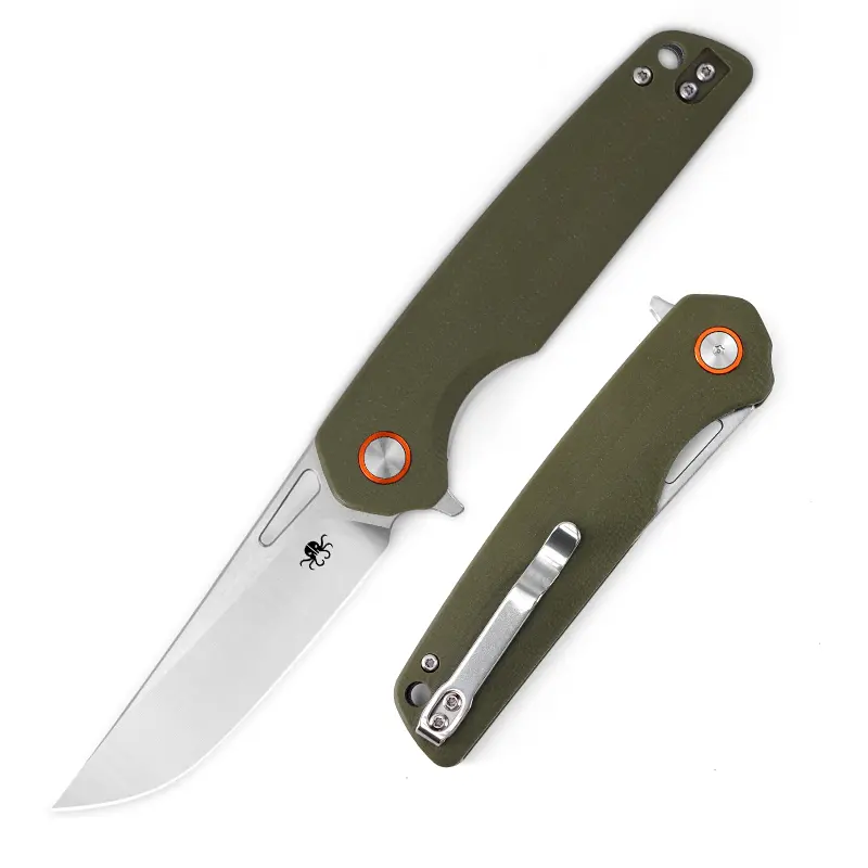 KLAKEN J145-DRIFT Compact EDC Folding Pocket Knife for Adults - High Carbon D2 Steel Blade, G10 Handle Grip, Jade Accent, Lightweight Survival Camping Tactical Tool for Outdoor Activities