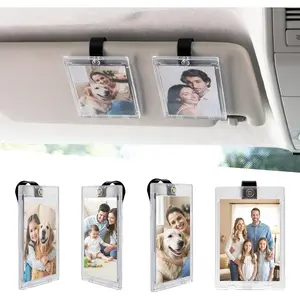 4 Packs   Picture Holder for Visor -  Photo Holder with Clips for Easy Display - Visor Clip Photo Frame for 3 Inch Photos