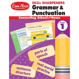 Evan-Moor Skill Sharpeners Grammar and Punctuation Grade 1, Full-Color Activity Book - Supplemental Homeschool Workbook Paperback – Teacher's Edition, January 1, 2019