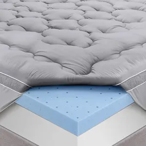 BedStory 3.6 Inch Twin Full King Mattress Topper, Dual Layer Pillow Top & Gel Memory Foam, CertiPur-US Certified Springtok colchon