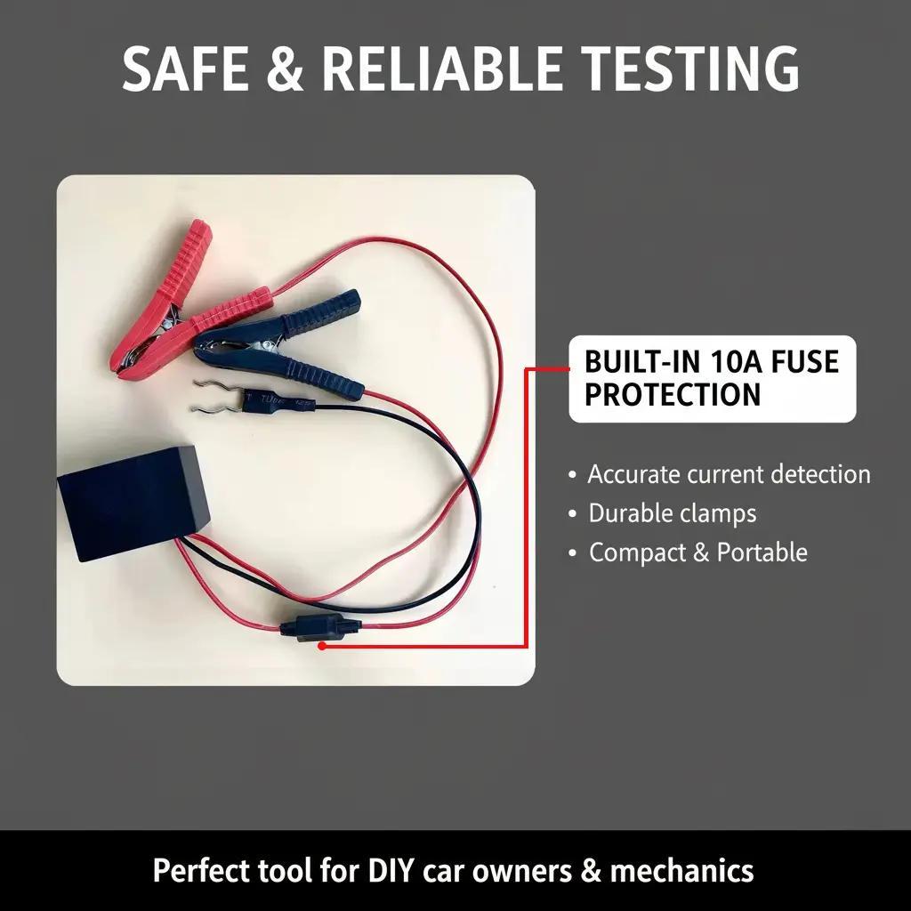 Car Battery Drain Tester - Parasitic Draw TestTool with Digital Display, 12V Automotive Battery Leakage Detector for Finding HiddenBattery Drain