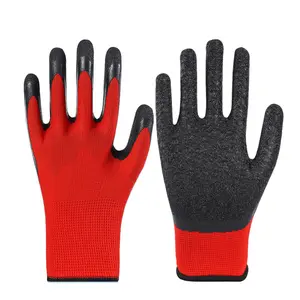 Safety Work Gloves PU Coated - 1 Pair, Red Seamless Knit Gloves with Polyurethane Coating on Palms and Fingers for a Smooth Grip, Unisex, Suitable for General Work (S,M,L,XL)