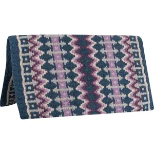 Classic Equine Western Show Saddle Blanket - 90% Cotton 10% Polyester - Made in USA 32 x 34 / Navy Lavender