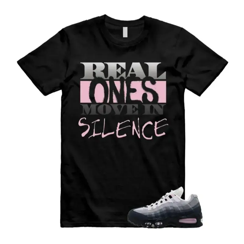 AM95 Pink Foam OG Big Bubble Matching Shirt, Real Ones Move In Silence Graphic Tee, 90s HipHop Streetwear, Gift For Women and Men, Best Gift
