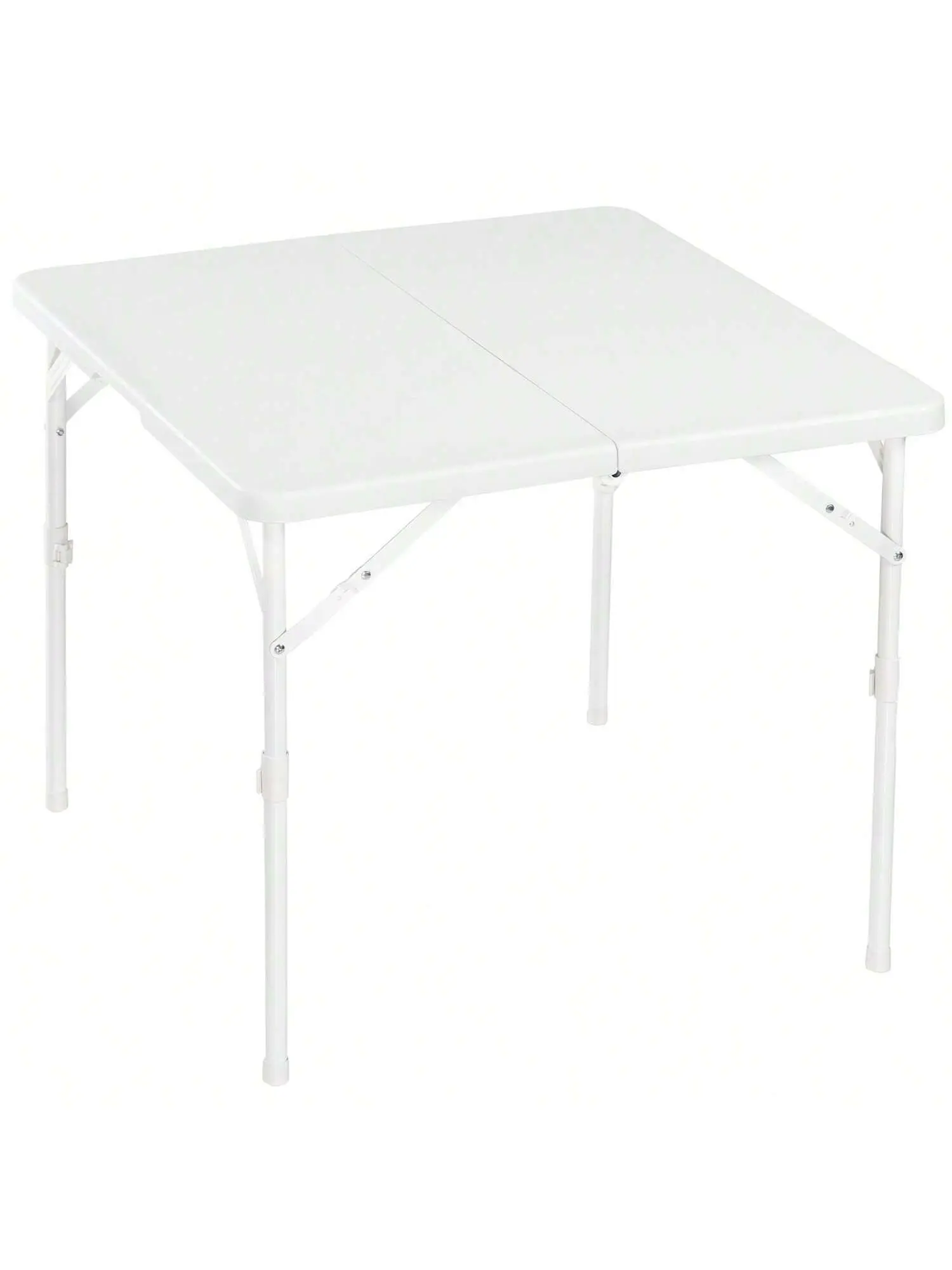 Folding Table Heavy Duty Folding Tables Portable Camping Table Adjustable Height Camp Table Indoor Outdoor Plastic Dining Table Portable Folding Square Card Table W/Handle For Picnic, Party, Camping