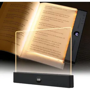 Book Light, Clear LED Flat Book Lights for Reading in Bed at Night with 3 Colors & Timer, Dimmable Panel Book Lamp Full Page Light, Bookish Gifts for Readers Kids Book Lovers